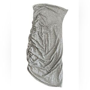 Susana Monaco Strapless Sequined Silver Dress